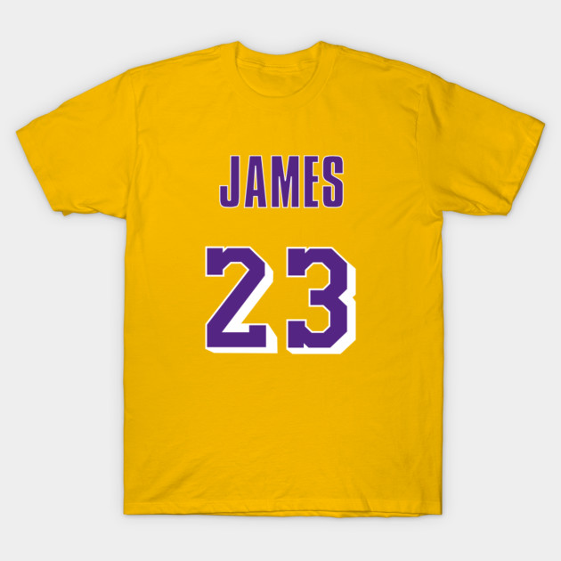 LeBron James Throwback Lakers Jersey 1 - Lebron James - T-Shirt | TeePublic